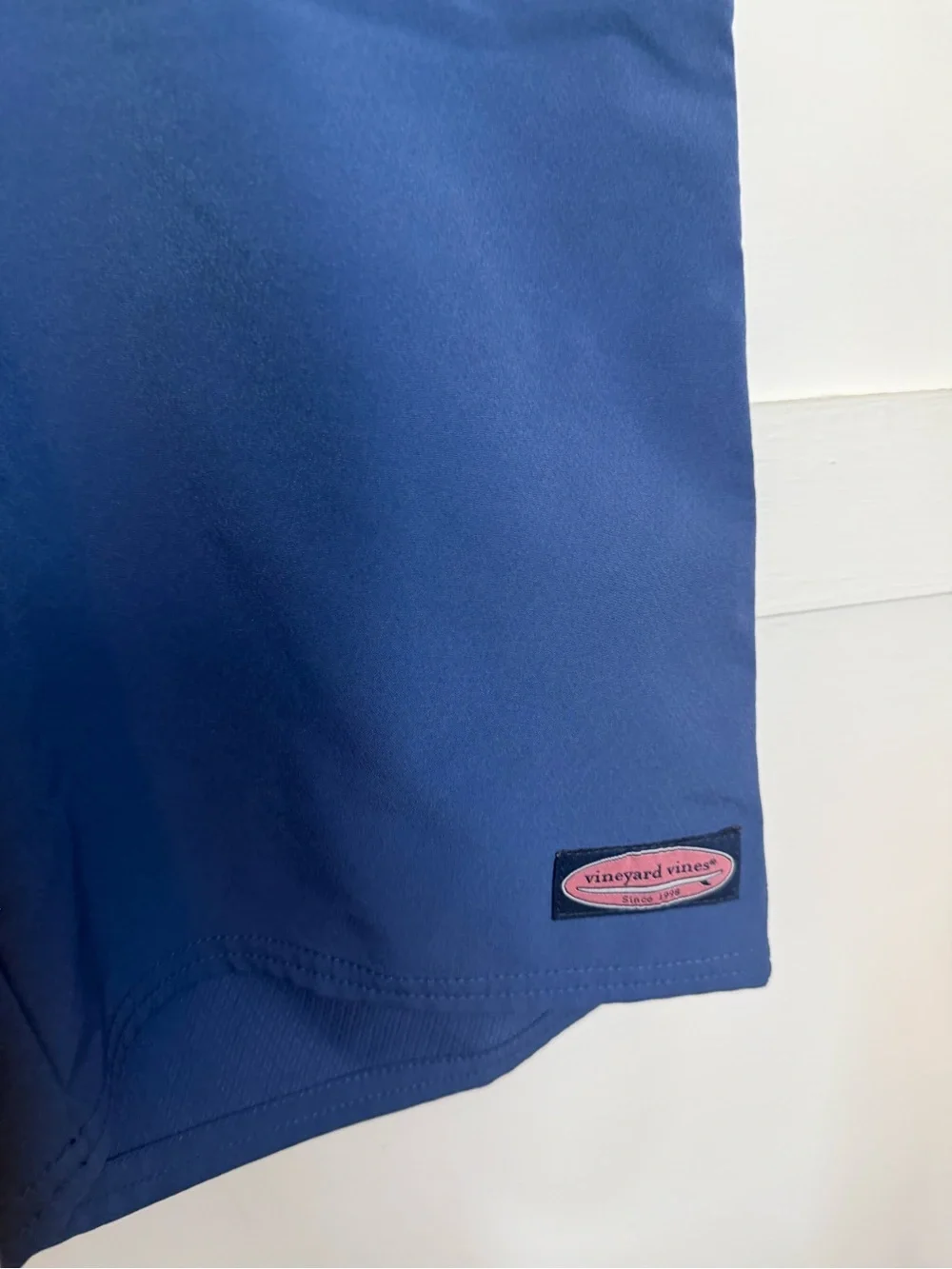 Vineyard Vines Teal and Navy Blue Colorblock Stretch Board Shorts